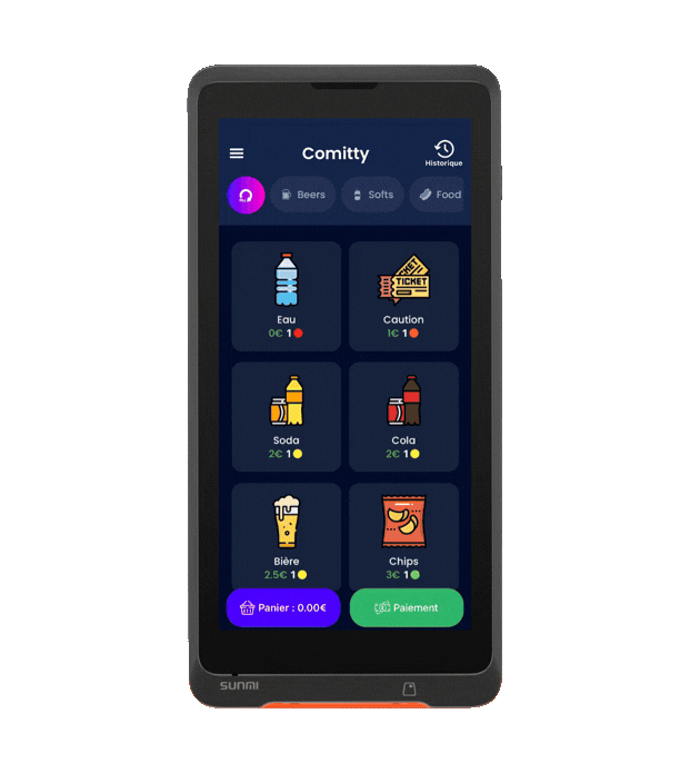 Checkout & impression POS Comitty