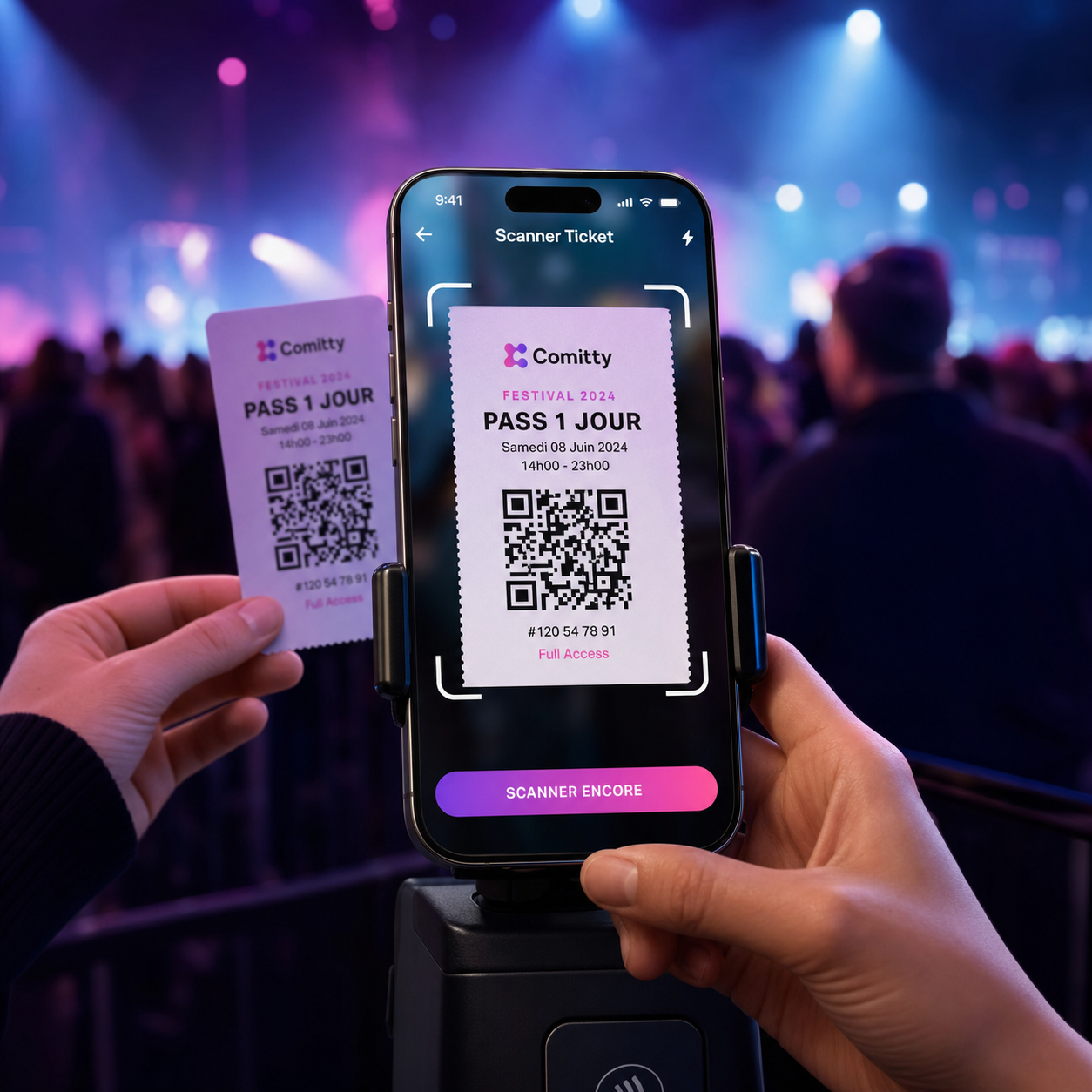 Scan QR à l'entrée de l'événement